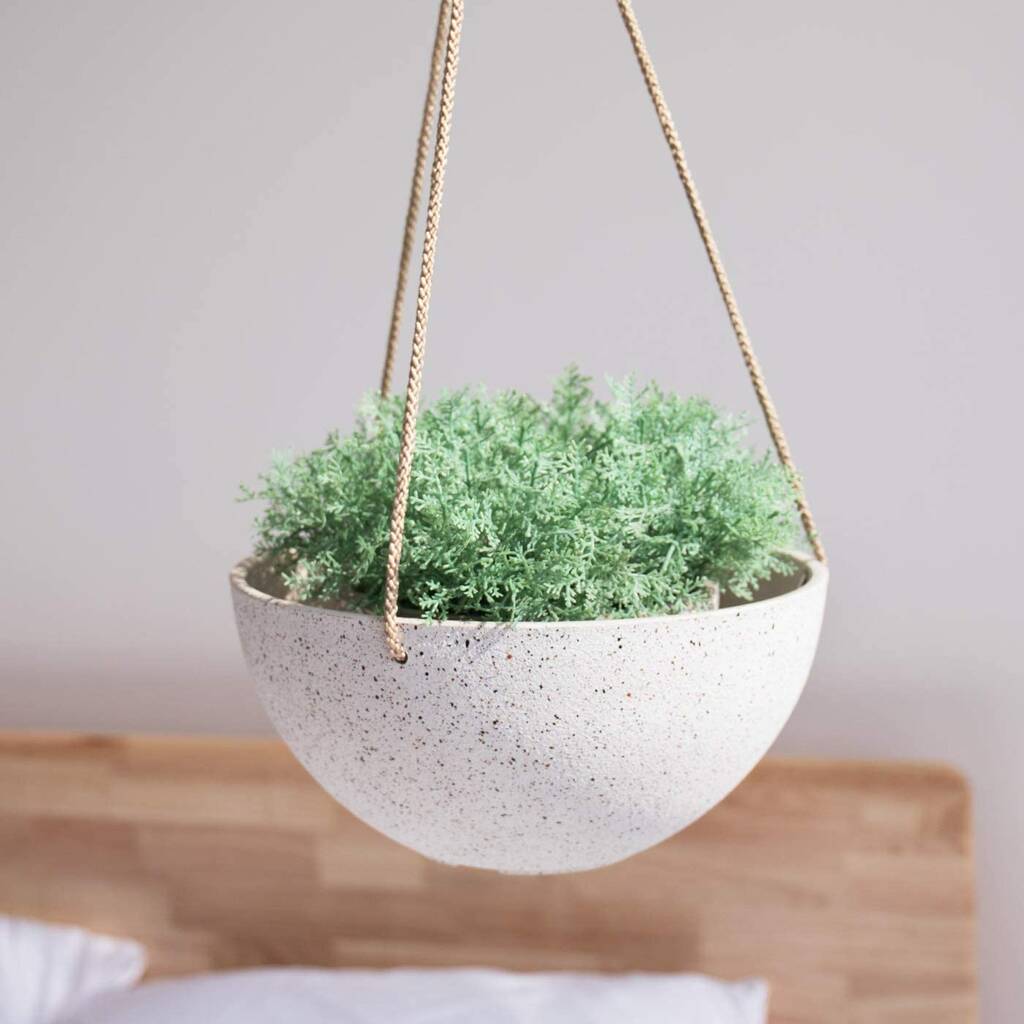 Pack Of Two Speckled White Hanging Planters By Momentum