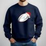 Personalised Rugby Ball Christmas Jumper, thumbnail 2 of 7
