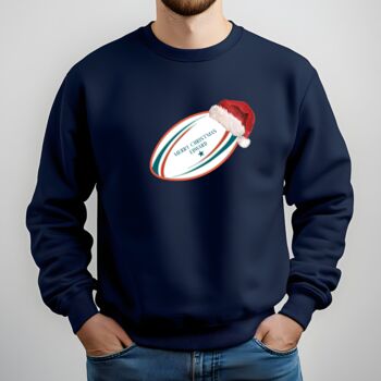 Personalised Rugby Ball Christmas Jumper, 2 of 7