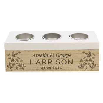 Personalised Wooden Floral Tealight Holder Box, 6 of 6