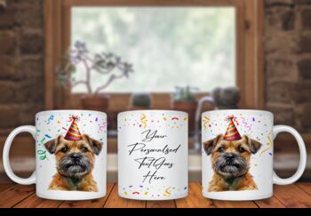 Personalised Border Terrier Birthday Congratulations Party Gift Mug B, 2 of 2