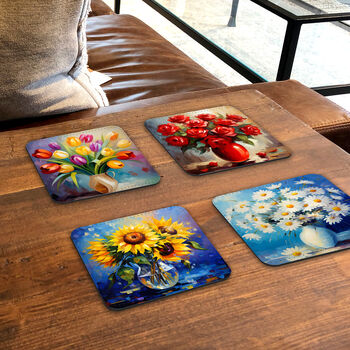 Palette Of Poise Set Of Four Pu Leather Coasters, 5 of 7