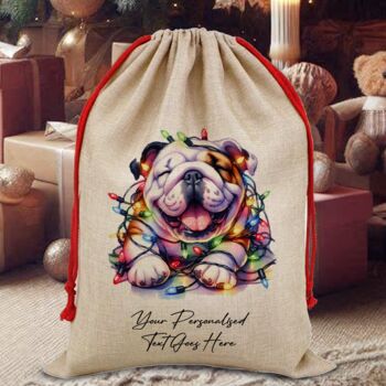 Personalised Bulldog In Christmas Lights, 10 of 10
