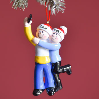 Personalised Selfie Couple Christmas Decoration, 3 of 3