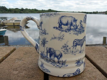 Tankard Mug In Blue Safari Design, 4 of 9