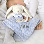 Personalised Blue Bobble Bunny Baby Comforter, thumbnail 2 of 8