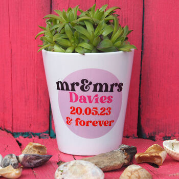 'Wedding Date And Forever' Personalised Plant Pot, 2 of 5