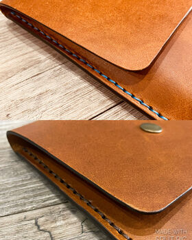 Personalised Tan Leather A5 Travel Documents Wallet, 10 of 12