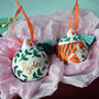 Tiger In The Jungle Hand Painted Ceramic Bauble, thumbnail 2 of 9