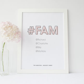 #Fam Modern Family Personalised Print With Names, 3 of 5