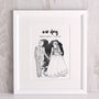 Personalised Contemporary Wedding Portrait, thumbnail 2 of 5
