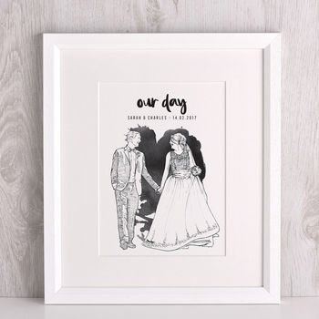 Personalised Contemporary Wedding Portrait, 2 of 5