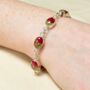 Rose Bud Teardrop Chain Bracelet In Sterling Silver, thumbnail 1 of 2