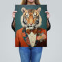 Tiger In A Tuxedo Fun Animal Portrait Wall Art Print, thumbnail 2 of 6