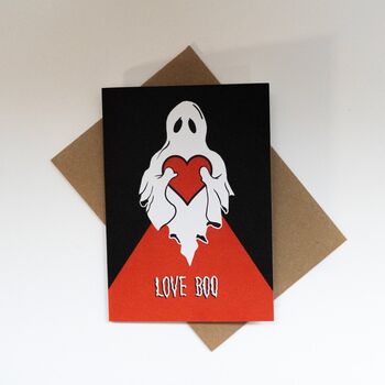 Love Boo Gothic Ghost Valentines Card, 2 of 7