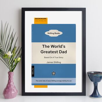 Personalised Book Cover Dad Print Gift For Him, 8 of 12