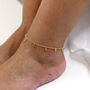 Sterling Silver Star Moon Multi Dangle Anklet, thumbnail 4 of 6