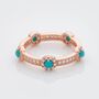 Turquoise Gemstone 18k Rose Gold Plated Stacking Ring, thumbnail 1 of 3