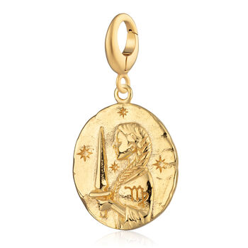 Engraved Gold Plated Virgo Zodiac Charm Necklace, 5 of 9