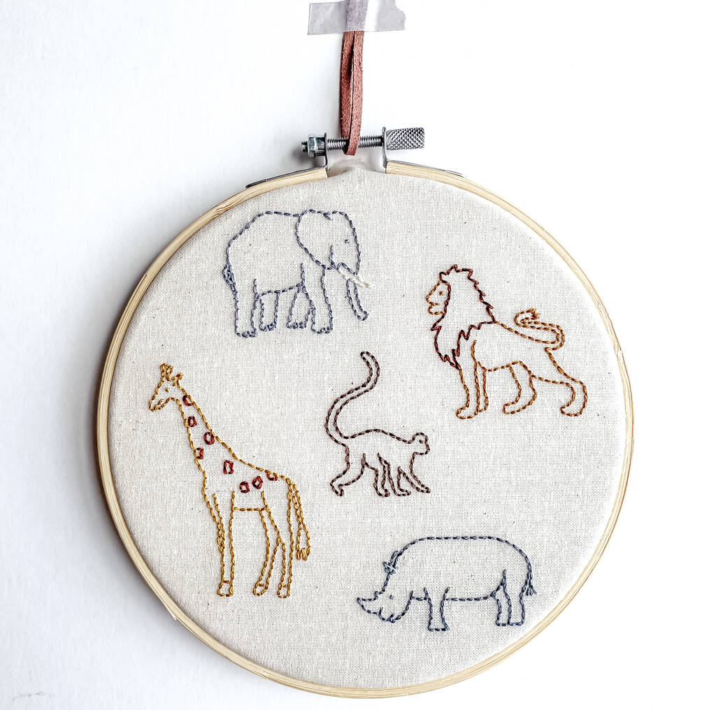 Safari Animal Hand Embroidery Decoration, 1 of 3