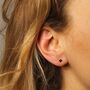 Black Crystal Flower Studs, thumbnail 1 of 2