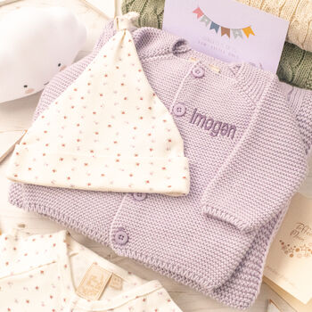 Baby Girls Blossom And Heart Babygrow And Hat Gift Set, 2 of 12