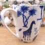 Set Of Six Aspen Mugs In Blue Safari Design, thumbnail 8 of 12