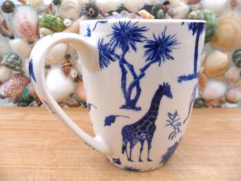 Set Of Six Aspen Mugs In Blue Safari Design, 8 of 12