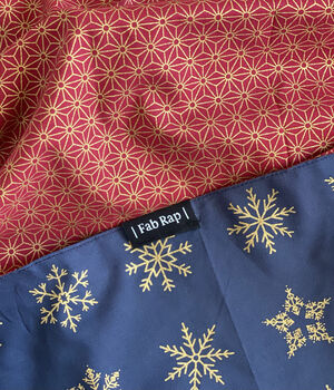 Ruby And Snowflakes Reversible Fabric Gift Wrap, 6 of 8