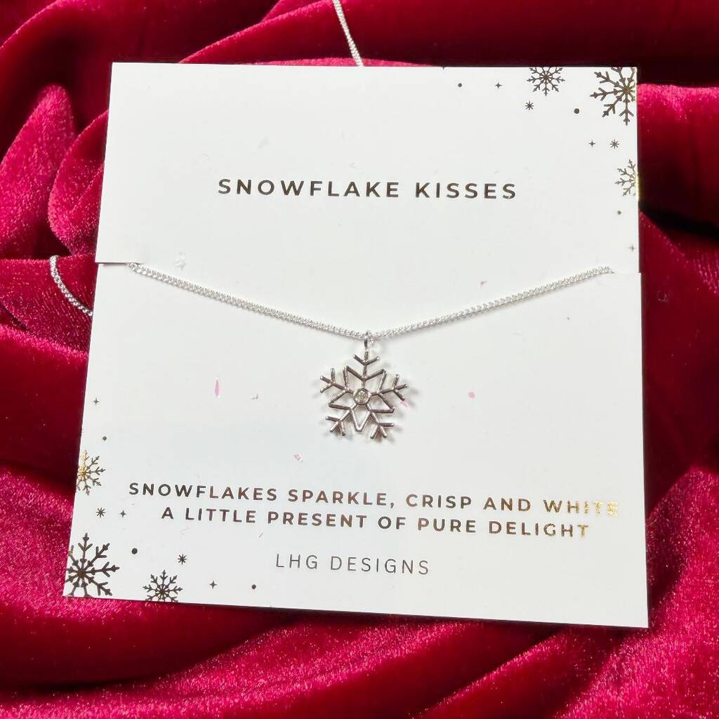 Snowflake Kisses Pendant Necklace, 1 of 3