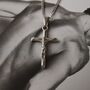 Cross Pendant Necklace Silver Handmade Gift, thumbnail 2 of 3