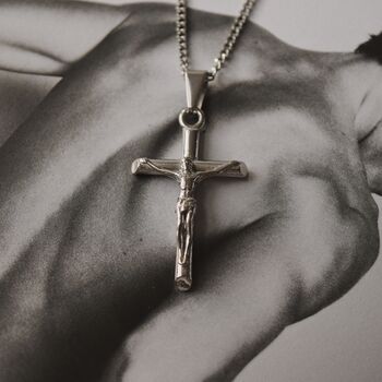 Cross Pendant Necklace Silver Handmade Gift, 2 of 3