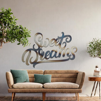 Contemporary Metal Sweet Dreams Wall Decor For Bedroom, 8 of 11