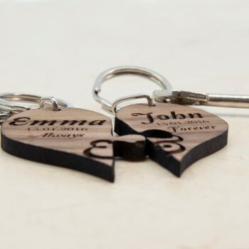 Personalised Always And Forever Couples' Jigsaw Keyrings, 3 of 4