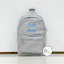 Grey Personalised Name Design Unisex Mini Backpack, thumbnail 1 of 3