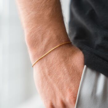 Thin Box Bracelet Chain For Men, 5 of 6