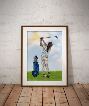 Personalised Womens Golf Print, 3 of 10