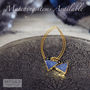 Blue Druzy And Sapphire Triangle Necklace, thumbnail 9 of 10