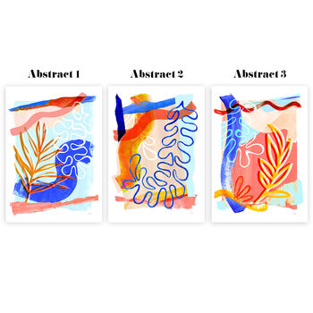 Orange And Blue Abstract Print Set Of Three, 8 of 12