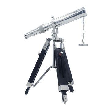 Personalised Chrome Telescope With Black Wooden Tripod, 7 of 11