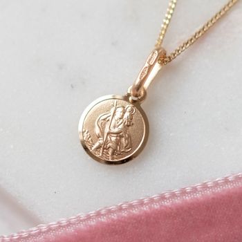 Tiny 9ct Gold St Christopher Christening Necklace, 2 of 5