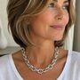 Chunky Sterling Silver Oval Ladder Chain Necklace, thumbnail 2 of 7