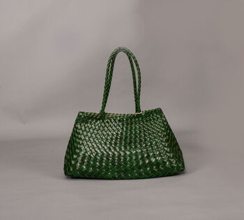 Woven Leather Shoulder Beach Bag, 7 of 12