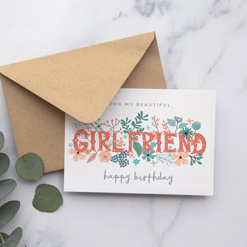'Beautiful Girlfriend' Birthday Card, 2 of 2