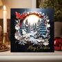 Five Silent Night Butterfly Christmas Tree Cards, Not 3D, thumbnail 1 of 8