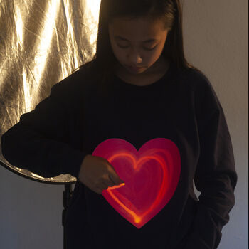 Heart Print Glow In The Dark Interactive Sweatshirt, 2 of 6