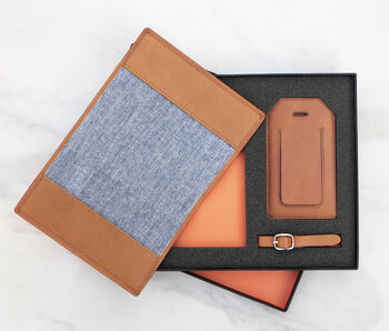 Personalised English Hide Leather Passport Cover Set, 9 of 10