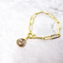 Gold Plated Pink Tourmaline Gemstone Bracelet, thumbnail 1 of 3