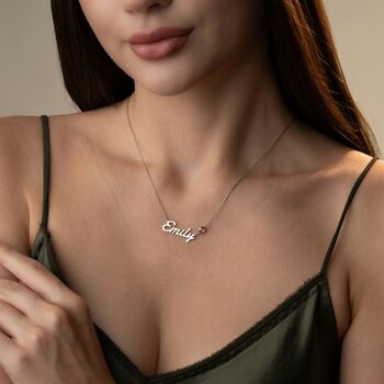 'Her Name' Personalised Birthstone Necklace, 9 of 12