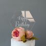 Happy Birthday Cake Topper, Clear Acrylic, thumbnail 1 of 2